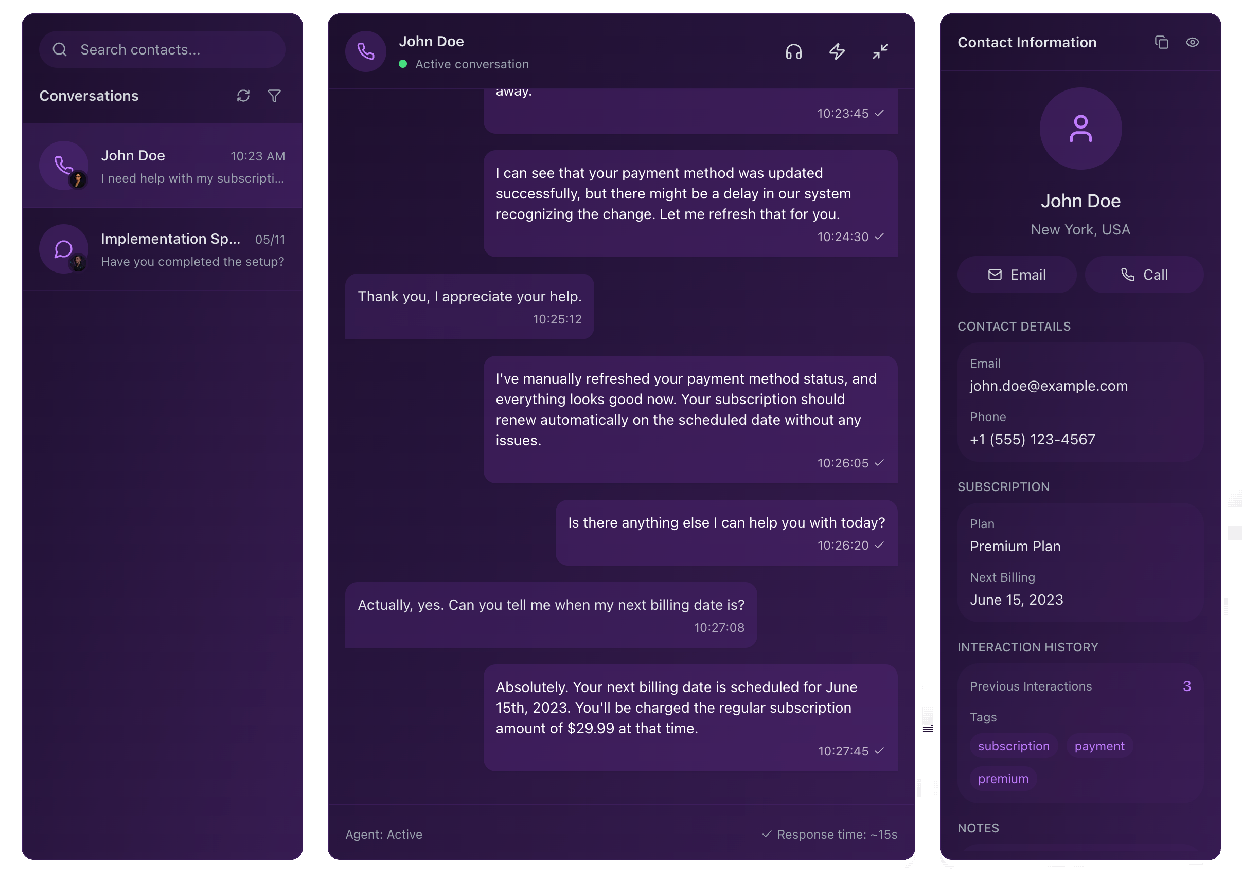 Live Conversations Interface
